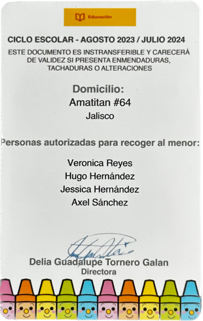 Muestra credencial reverso 1
