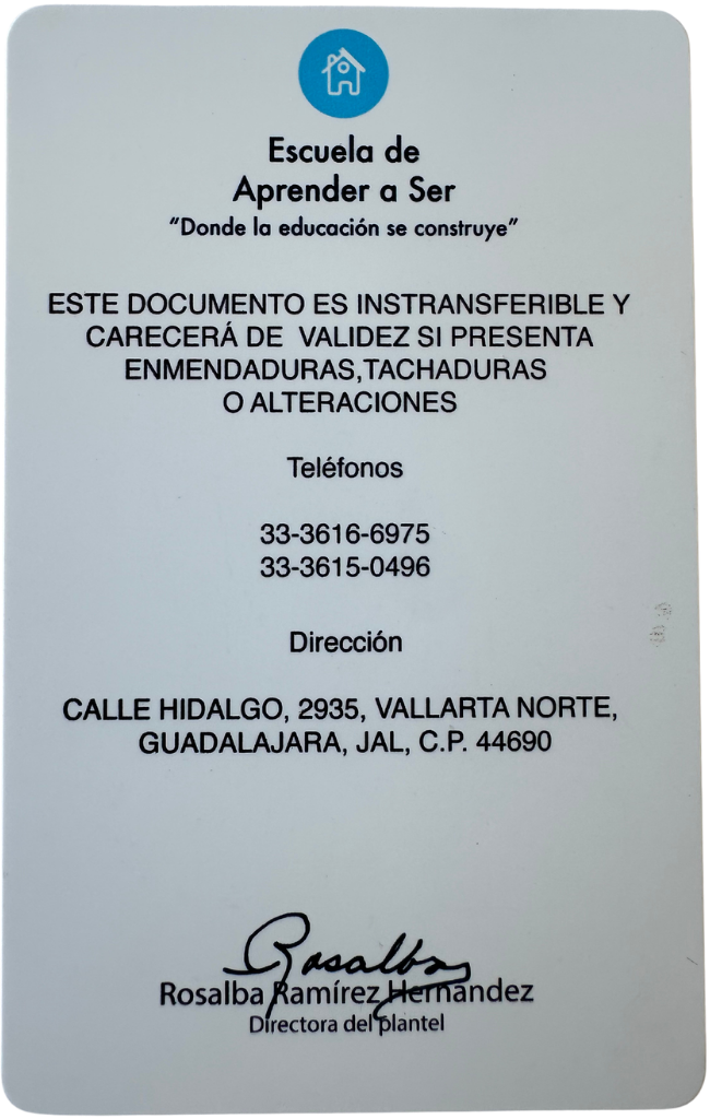 Muestra credencial reverso 7