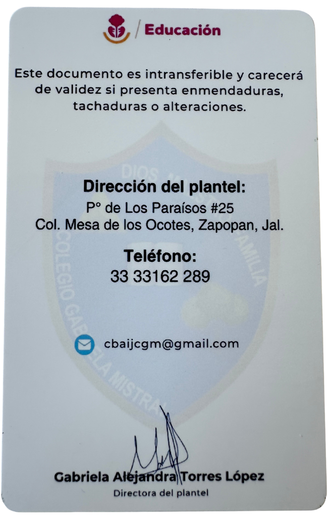 Muestra credencial reverso 8