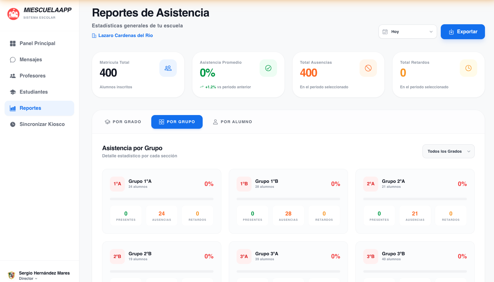 Reportes detallados de asistencia escolar